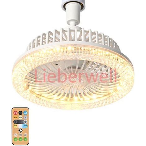 Ventilateur Plafond avec Lumiere et Telecommande, E26/E27 Lampe Ventilateur Plafond, Minuterie, Réglable 3 Vitesses & 3 Couleur YYV (1/5)