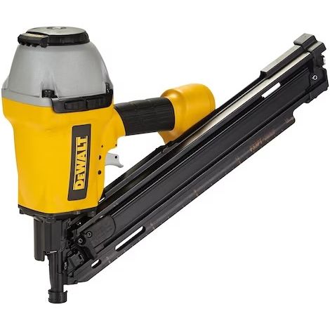 Dewalt – Cloueur à bande pneumatique 50-90 mm – Pression max 8.3 BAR – Pour bois dur – Magasin 38-75 clous – Mode rafale et coup par coup (1/5)
