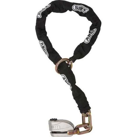 Chain lock - ABUS - 8008/12KS120 Black Loop - 12 mm chain - 16 mm bolt - 100 dB alarm - Xplus cylinder - 2 keys