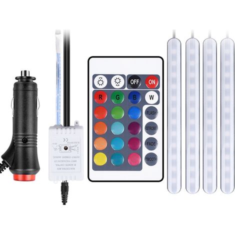 Ruban LED d'ambiance voiture intérieur, bande lumineuse multicolore décorative (1/5)