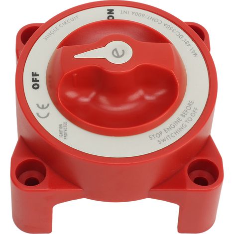 Disjoncteur de batterie 350 A 48 V, à double engrenage, rouge, sélecteur de batterie marine haute sécurité, compatible avec les batteries de camping-cars, de bateaux et d'automobiles 9003E (1/5)