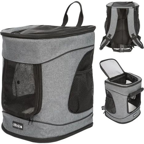 Sac à dos pour animaux domestiques avec porte poches laisse sac de transport chien chat rongeur voyages balades sorties (1/4)