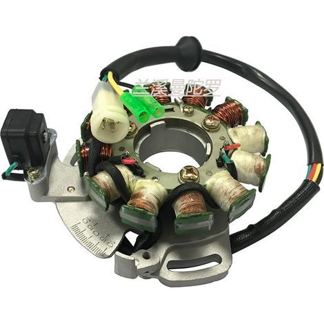 Motorcycle stator coil 2GU-85510-50-00, compatible with Yamaha YFZ350. (1/3)