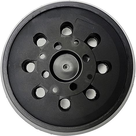 Plateau de Ponçage 125 mm avec Hook et Loop 8 Trous, dureté moyenne avec système accessoires pour ponceuse excentrique PEX 300/400 AE / 4000 AE/Advanced Orbit 18(Noir) (1/5)