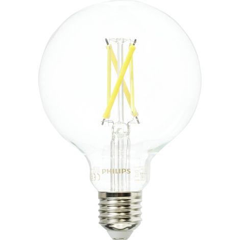 ampoule LED Globe E27 60W Blanc Chaud Claire Compatible Variateur, verre (1/5)