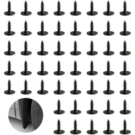 Kit de 50 vis auto-taraudeuses M5 x 16 mm, Acier au manganèse de haute qualité, Résistant à la rouille et à la corrosion, Design de filetage affûté, Compatible avec plusieurs voitures (noir) (1/5)
