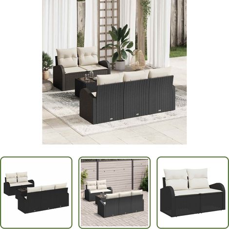 Gartenmöbel - Gartensofa-set Schwarz 55 x 55 x 37 cm Poly-Rattan (1/5)