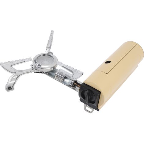 Réchaud à cassette pliable avec plaque conductrice de chaleur, fourneau portable à gaz butane pour le camping en plein air, couleur kaki (1/5)