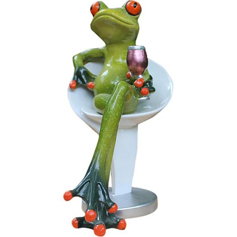 Figurine Grenouille en Résine Verte, Décoration Créative et Sûre pour Bureau ou Scène, Sculpture Artistique Design Exquis et Chic (1/5)