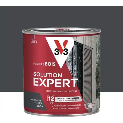 Peinture Glycéro Bois 12ans V33 Solution Expert Anthracite 0,5 L (1/3)