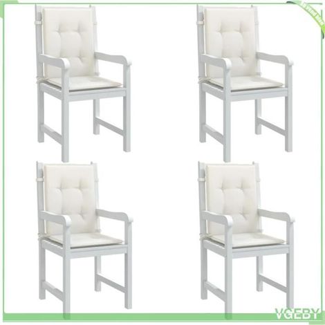 Coussins de chaise à dossier bas - FAFEISY - 4002452 - Crème mélangé - Polyester résistant UV - Lot de 4 (1/5)