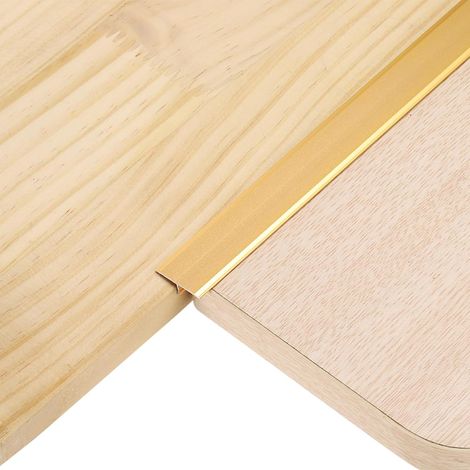 3Pcs 4ft x 0.79" T Moulure Bandes De Transition De Sol, Alliage D'Aluminium Garniture D'Espacement Vinyle Pour Joints De Lames De Stratifié Carrelage Intervalles, Or (1/5)