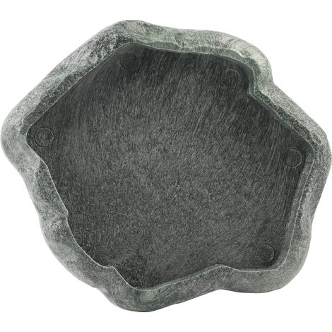 Abreuvoir et Mangeoire en Résine Aspect Roche Naturelle pour Tortues, Lézards et Reptiles - Bol d'Eau et Nourriture pour Terrarium (1/5)