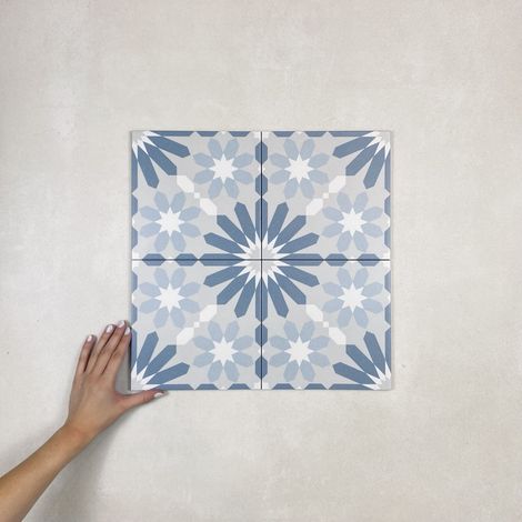 Carrelage Imitation Carreaux de Ciment LA MADELEINE 20x20 cm Syrah Bleu (1/4)
