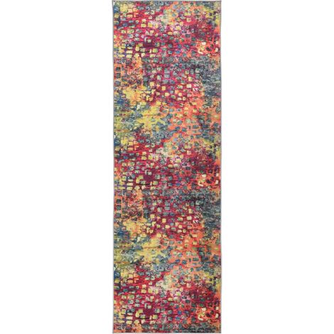 Runner Tappeto LESAKA colorato 100 x 250 cm Velluto diamante vidaXL (1/4)