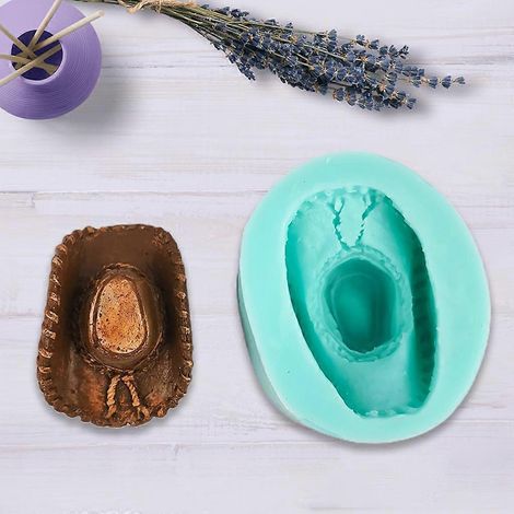 Moule en silicone chapeau de cowboy pour fondant, chocolat, bonbons, gelée, plateau de décoration de gâteaux (1/4)