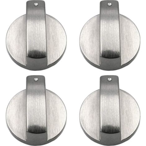 Ensemble de 4 boutons de réglage en métal argenté de 6 mm pour cuisinière à gaz (1/2)