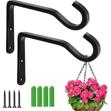 Crochet Suspension Plante Décoratifs,2 PCS Supports de Panier à Suspendre pour Extérieur Support De Plantes Suspendues,Pour Suspension De Fleurs,Jardinières,Lanternes,Carillons à Vent (6 Pouces)