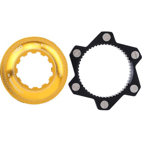 Adaptateur Center Lock 6 Boulons pour Disque de Frein à Bicyclette VTT (Noir Doré) (1/5)