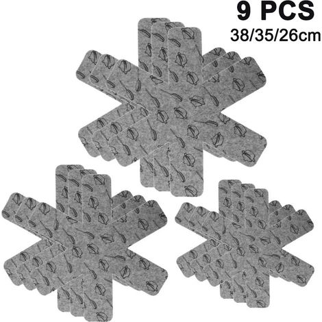 Paquete de protección para sartenes - 9 piezas - Protector de sartenes y protector de apilamiento de fieltro - Protectores de sartenes extra gruesos - Seguridad y orden para sartenes y ollas (1/5)
