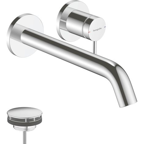 Hansgrohe Tecturis S - Grifo empotrado de lavabo, montaje de 2 orificios, EcoSmart, cromo 73351000 (1/5)