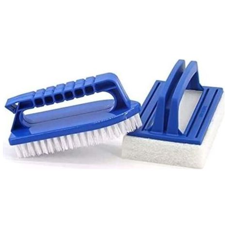 Lot de 2 brosses à éponge de piscine - Éponge de nettoyage - Brosse à algues - Pour la saleté et la mousse - Pour spa, petite piscine, baignoire, piscine (1/4)