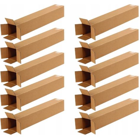 Tube Expédition Carré - Lot de 10 - Carton Ondulé FEFCO201 - 100x100x600 mm - Pour Affiches Et Plans (1/5)