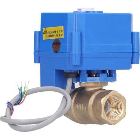 Vanne à bille motorisée DN15, raccord hydraulique droit en laiton avec indicateur DC36V (1/5)