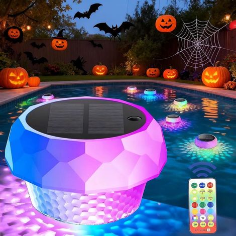 RGB-LED-Poolleuchte mit Fernbedienung – IP68 wasserdichte Schwimmleuchte für Badewanne, Spa, Garten, Aquarium und Außendekoration [Energieklasse A+++] (1/5)