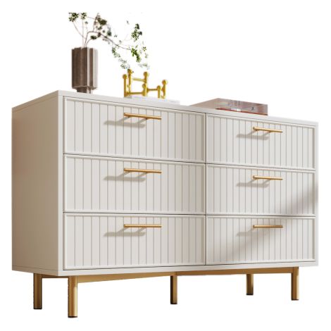 Commode avec 2 portes et 3 tiroirs, meuble de rangement avec étagère réglable, pour salon et chambre à coucher.