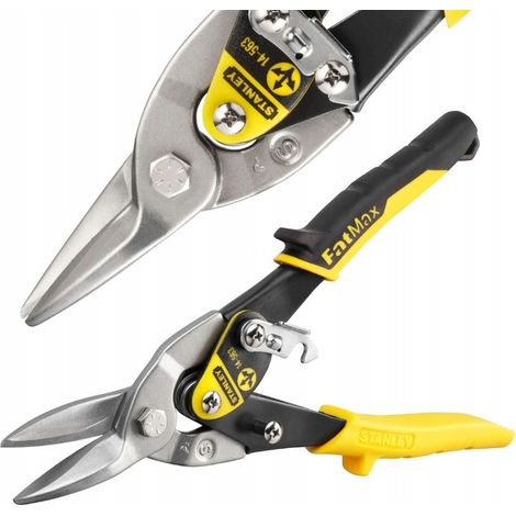 Tijeras rectas Stanley 14-563 para cortar chapa metálica, 25 cm.