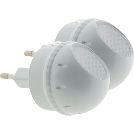 Otio – Lot de 2 veilleuses LED orientables 360° – Capteur jour/nuit – Alimentation 230V – Éclairage doux pour chambre d'enfant