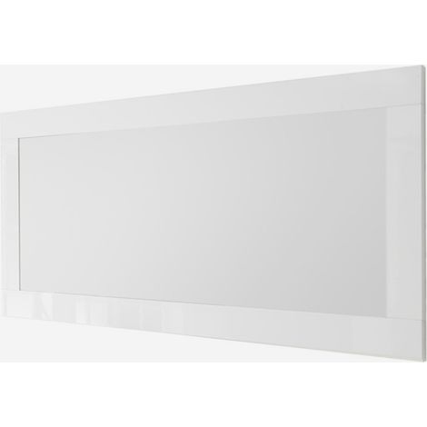 Specchio da parete rettangolare con cornice Nizza - Bianco Lucido