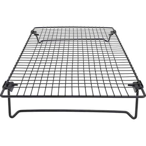 Grille de Refroidissement Pliante en Acier au Carbone, Grille de Cuisson Noire, Réseau de Séchage à Froid Polyvalent, Accessoires de Cuisine, pour Gâteaux, Pain et Biscuits (1/5)
