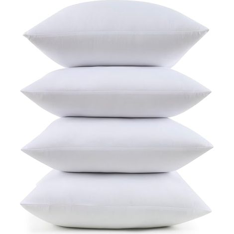 Lot de 4 coussins décoratifs 45x45 cm, moelleux et doux, pour canapé, lit, fauteuil. (1/4)
