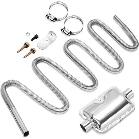 Tuyau de chauffage de stationnement de 300 cm pour voiture et camion, silencieux d'échappement portable, pièces de chauffage diesel pour sortie de 25 mm (1/5)