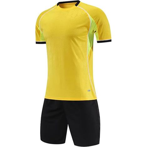 Football Jersey, Men's and Women's Breathable and Quick-Drying T-Shirt, Crew Neck Sportswear + Shorts, Children's Football Jersey Set for Everyday Play (1/5)