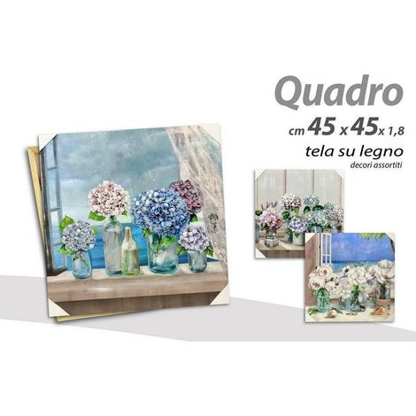 TRADE SHOP - Quadro Quadretto Decorativo 45x45x1,8cm Tela Su Legno Deluxe Decori Ass. 806872 - (1/3)