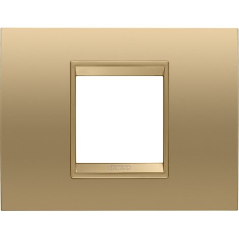 PLAQUE LUX RECTANGULAIRE 2P MÉTAL OR GEWISS GW16202XG