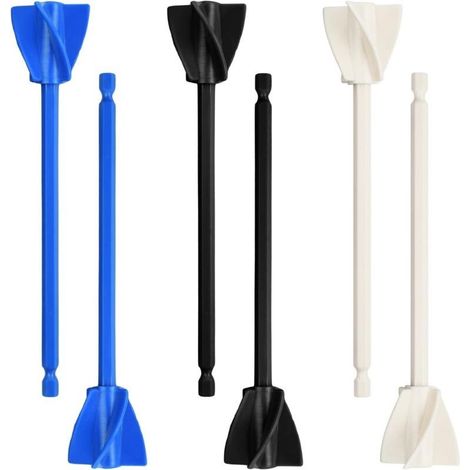 6 Pièces Mélangeur Resine Epoxy, Accessoire de Mélangeur de Résine, Mélangeur Peinture pour Résine, Mélange de Silicone, Peinture - Blanc Noir Bleu (1/5)
