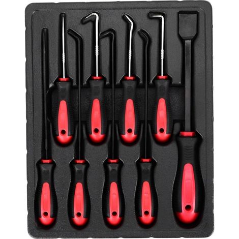 9 Pièces/ensemble de Kit de Crochet de Précision de Réparation Automatique en Acier Inoxydable Joint Torique Crochet Joint Extracteur Outil de Suppression (1/5)