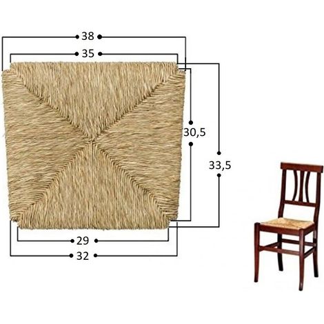 Okaffarefatto – Galette de chaise en paille des marais 996 – Épaisseur 2.5cm – Remplacement simple et rapide pour chaises Arte Povera