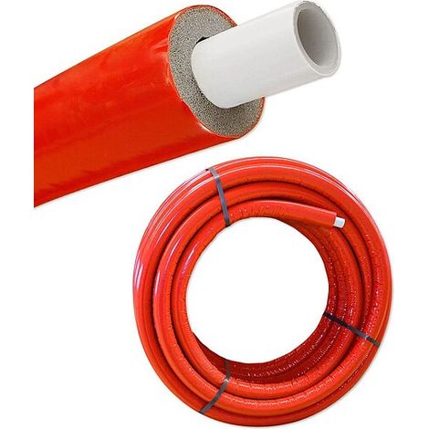 Iso - Mehrschichtverbundrohr 20 x 2 mm / rot - 10 mm Isolierstärke - Rolle 50 m - 50% GEG (1/2)