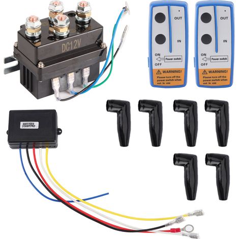 12V 400A Treuil Solénoïde Relais Contacteur avec 6 Capuchons Protecteurs pour Véhicules ATV UTV 4x4 (1/5)