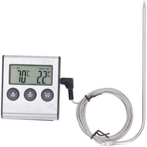 BUNTHAUS Thermomètre à Viande Numérique avec Sonde, pour Four, Cuisine, BarbecueMinuteur et Température PréréglablePrécision Culinaire (1/5)