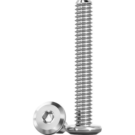 Vis à tête plate Inox A2 (INBUS) - M4 x 40 mm - Lot de 20 pièces - Vis à empreinte hexagonale - Pour Meubles, Métal, Bois, Extérieur (1/5)
