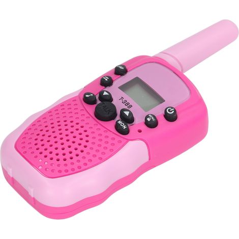 Lot de 3 talkies-walkies pour enfants avec lampe torche LED et rétroéclairage, parfaits pour les activités de plein air comme le camping et la randonnée (rouge/rose) – longue portée (1/5)
