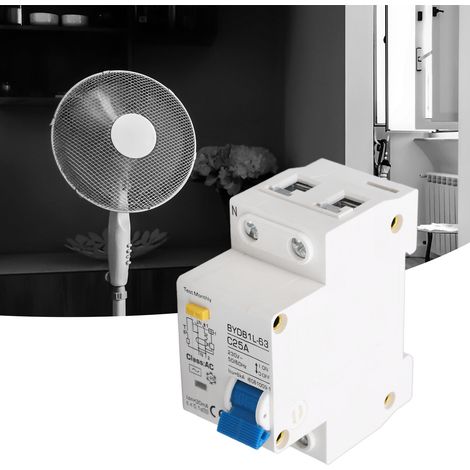 Disjoncteur différentiel BAOYI BYDB1L-63 C25A 230V 25A, protection contre les courants de fuite à la terre (30 mA), disjoncteur miniature 1P+N, montage sur rail DIN (1/5)