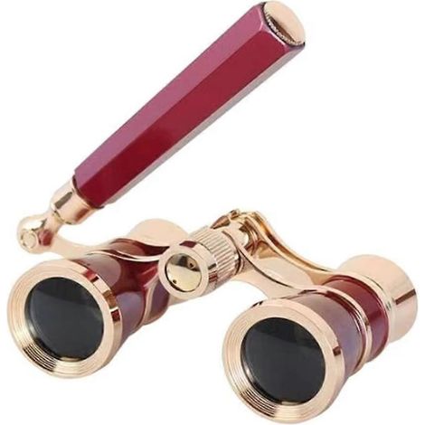 3x25 Theaterfernglas, Kompaktes Mini-Fernglas mit Griff, für Erwachsene, Kinder und Frauen (Rot). (1/5)