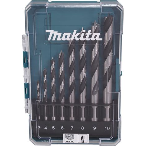 Makita Set de Brocas D-77257 (8 piezas), herramienta profesional para perforaciones en distintos materiales, diseño optimizado, alta resistencia, compatibilidad con múltiples dispositivos.